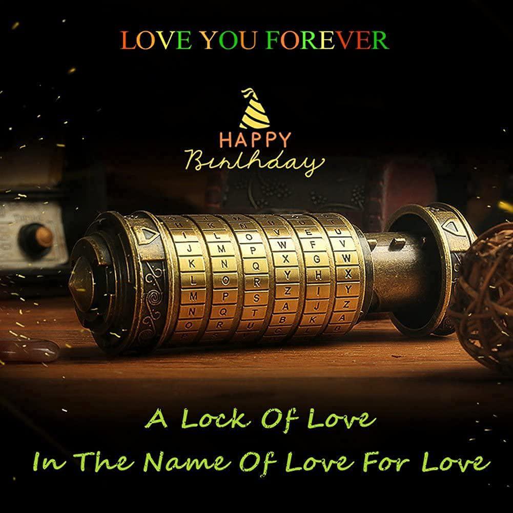 newupzsi cryptex da vinci code mini bronze lock puzzle valentines day gifts for him her men women dad boys christmas cool romantic bir