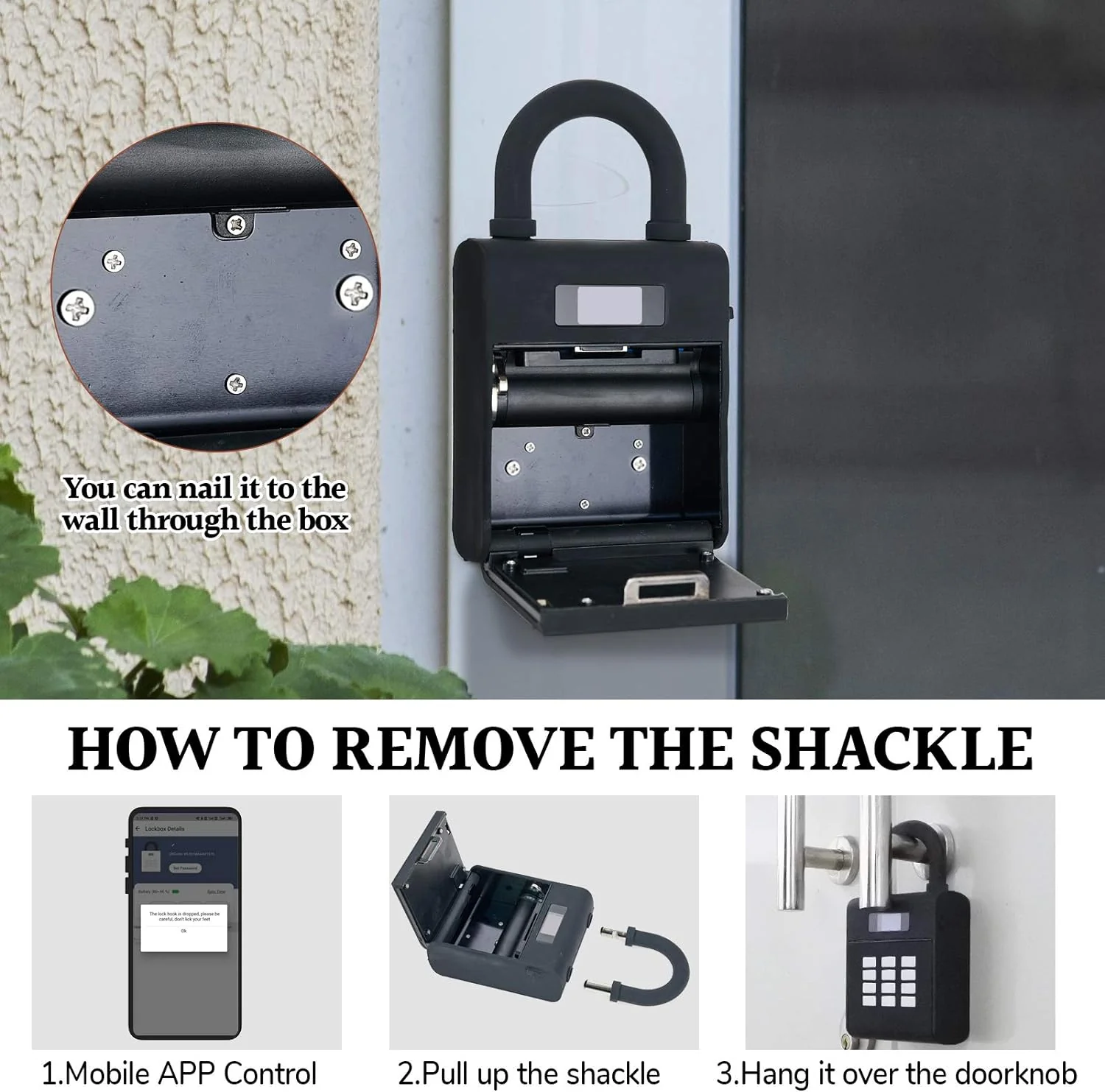 TJW SECURE Security Lock Box, Bluetooth Smart Secured Lock Box with Management APP, Electronic Digital Security Safe Lock Box with Functio