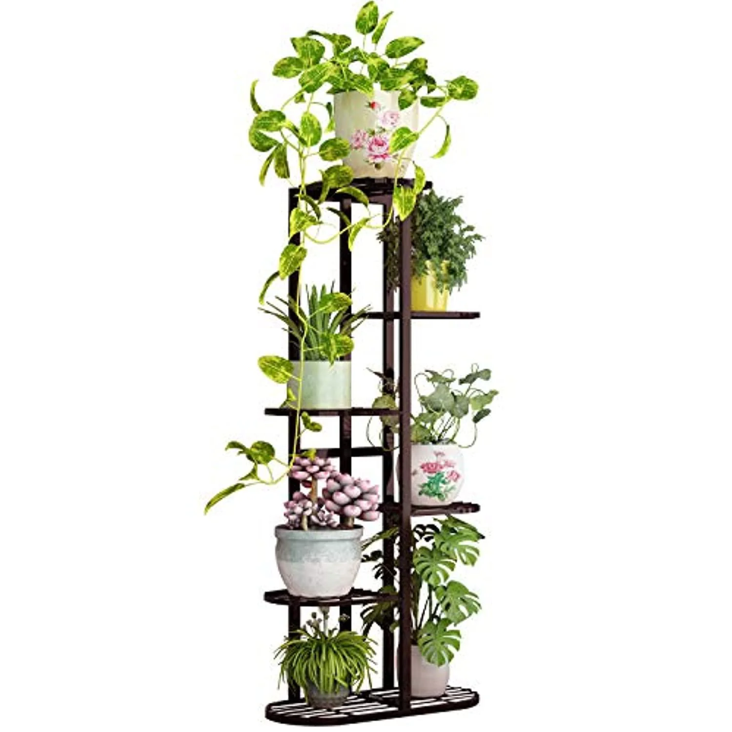 moutik garden metal plant stand:6 tier 7 potted display plant rack multiple shelving unit pots hold living room for patio gar