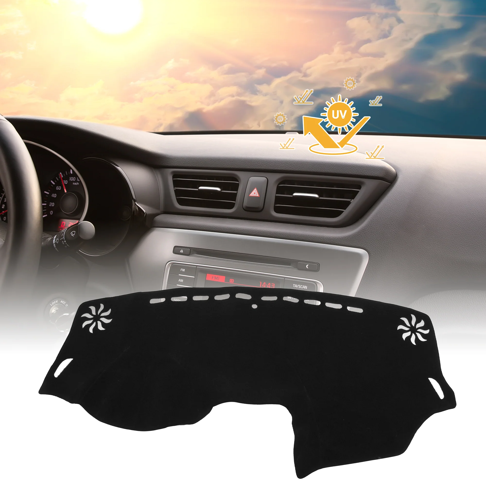 Unique Bargains Dashboard Covers for Dodge Journey 2011-2020 Dash Cover Mat Non-Slip Pad Carpet