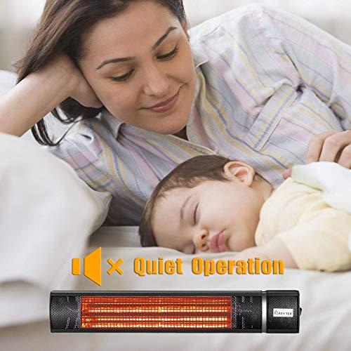 key tek wall-mounted patio heater electric infrared heater indoor/outdoor heater electric for garage backyard wall patio heat