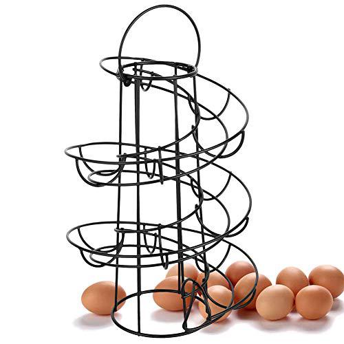 Denpetec egg holder, spiral egg holder, modern spiraling dispenser rack, egg storage egg display rack eggs organizer shelf egg basket