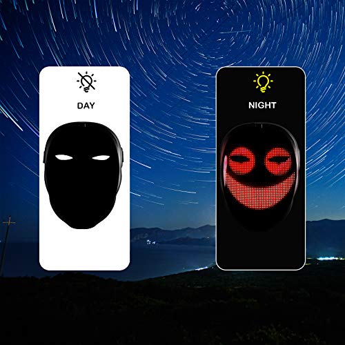 Depointer Life Led Mask with Rechargeable Bluetooth App Controlled, Customizable Shining Mask, LED Lighted Face Transforming Mask