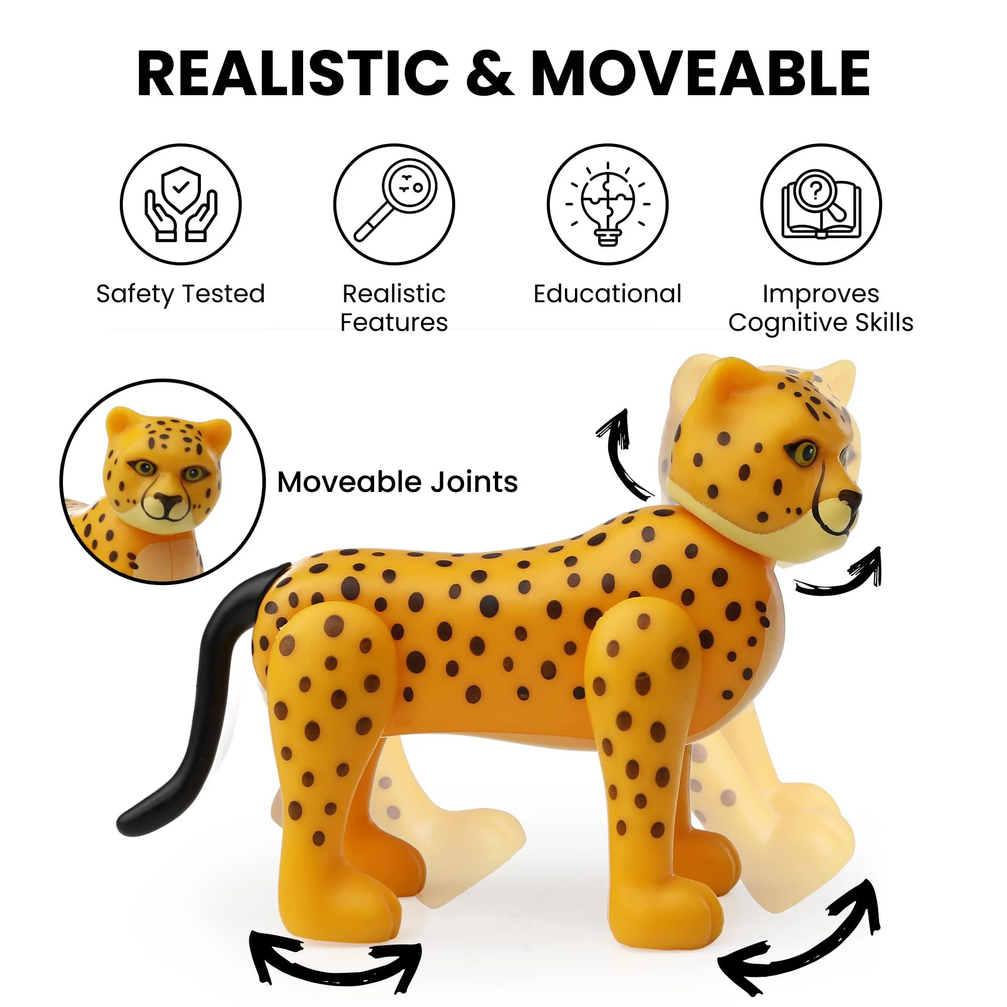 beverly hills doll collection safari animal figurines set of 10, safari zoo animal toys for toddlers, zoo animal playset, jum
