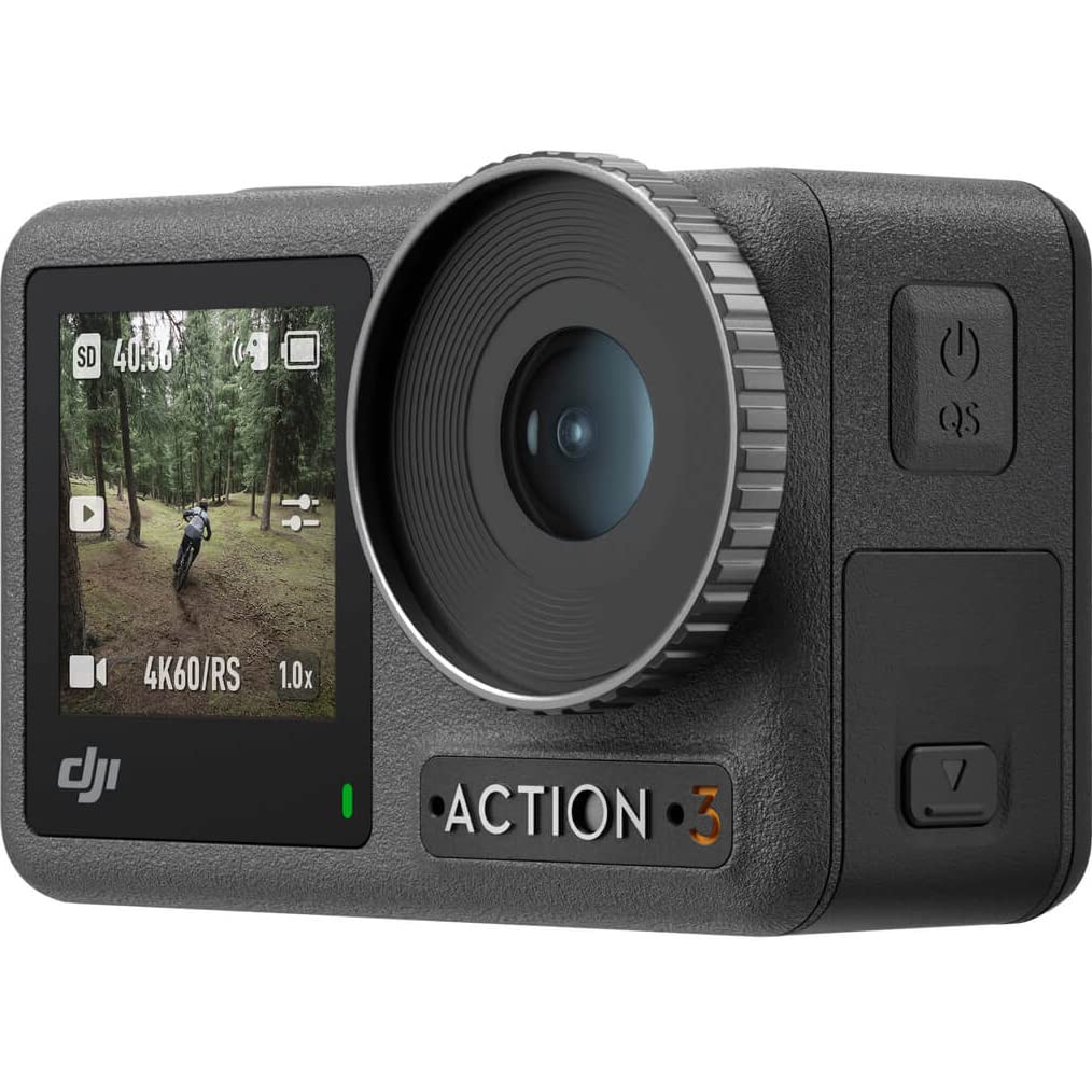 DJI Osmo Action 3 Standard Combo Outdoor Action Camera 4K HDR Vlog Bundle with Extended Protection + Deco Gear Chest/Head/Helmet