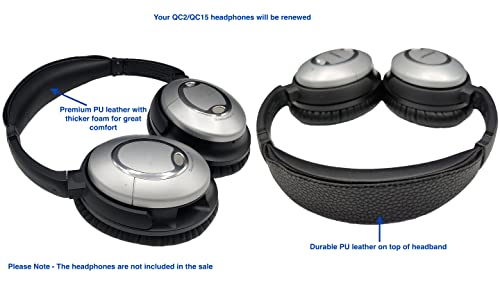 Accessory House Replacement QC15 Ear Pads / QC2 Ear Pads and V2 QC15 Headband pad / QC2 Headband pad Cushion Compatible with Bose QuietComfort 1