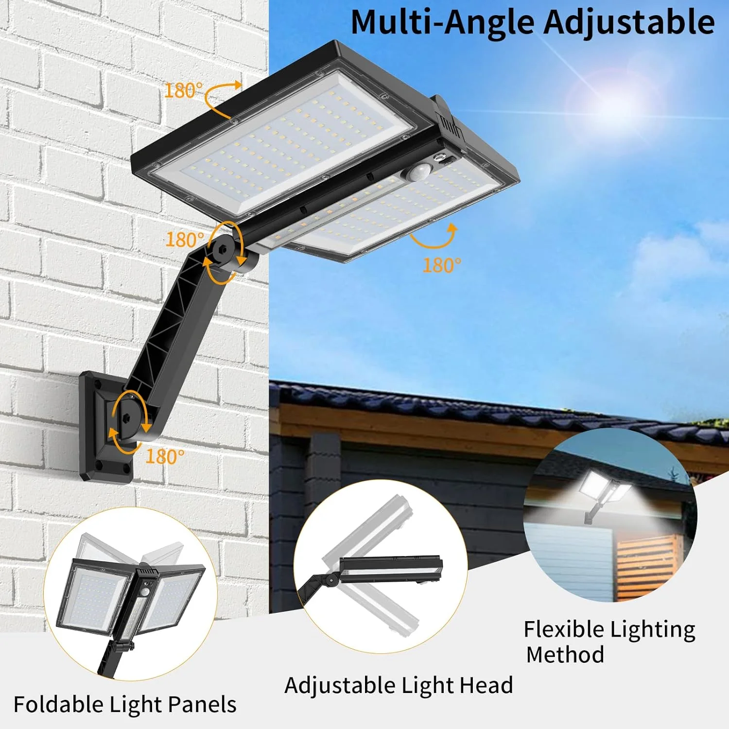 Great Choice Products Solar Street Lights Outdoor Waterproof 180 Led Solar Powered Security Light With Motion Sensor &a; Remote, Exterior Flood …