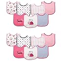 Luvable Friends Unisex Baby Cotton Terry Drooler Bibs with PEVA Back, Ladybug 14-Piece, One Size