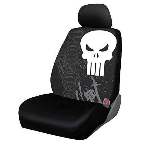 Plasticolor 006935R01 Marvel Punisher Low Back Universal Fit Car Truck SUV Seat Cover