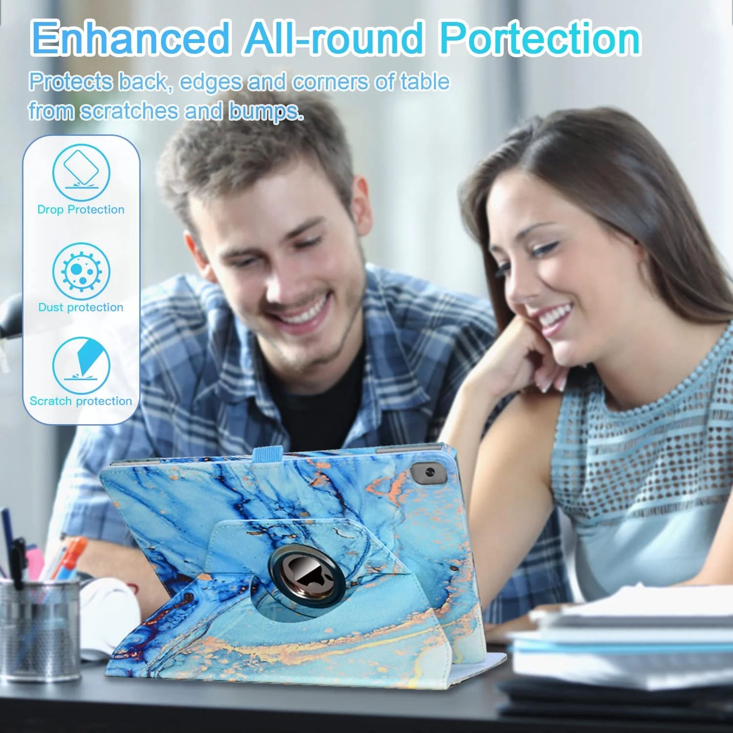 Zell Electronics Zell For Ipad 9Th/ 8Th/ 7Th Generation Case, Ipad 10.2 Case (2021/2020/ 2019), 360 Degree Rotating Multi-Angle Viewing Stand,…