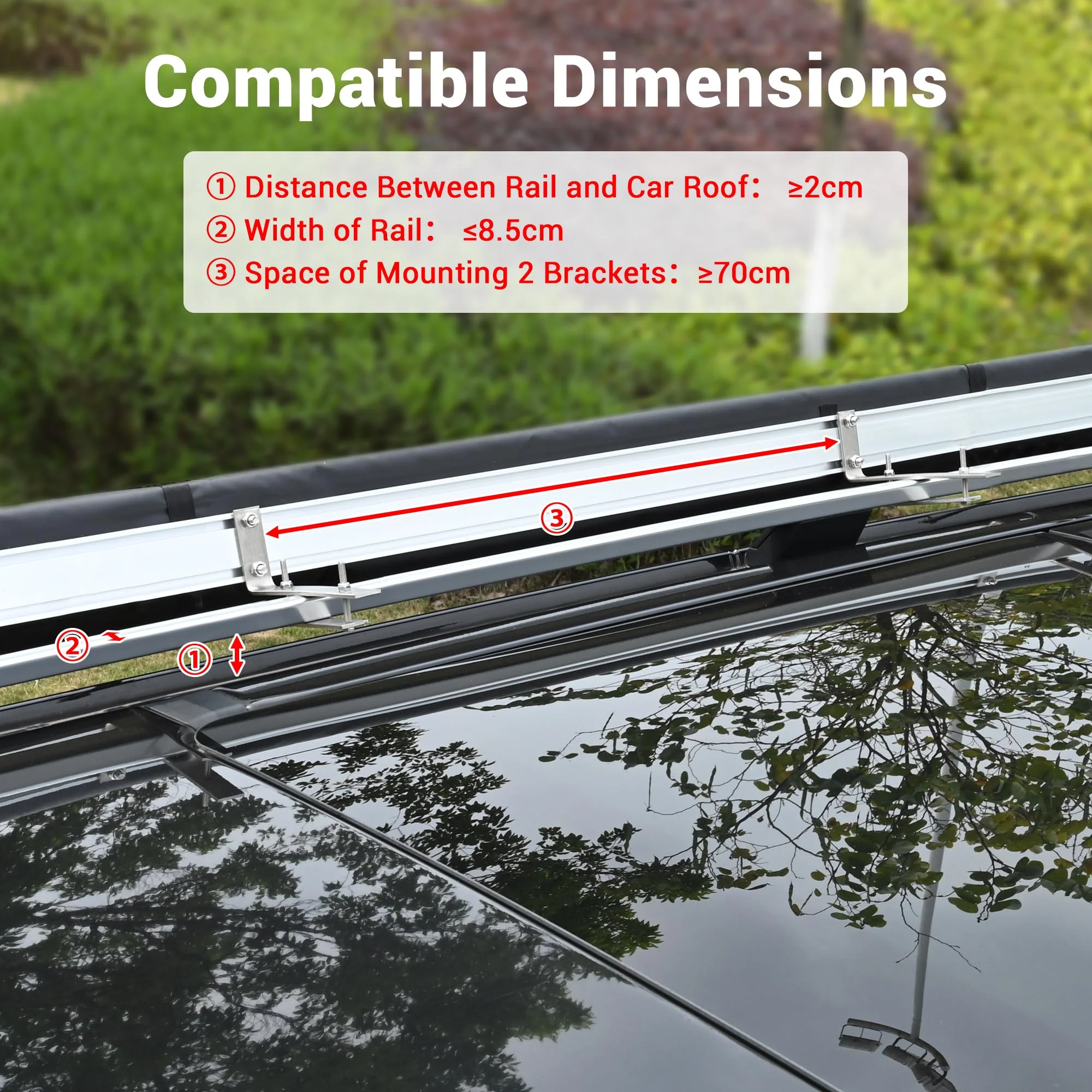 Yescom 4.6x6.6&s; Car Side Awning Rooftop Pull Out Tent Shelter Sun Shade SUV Outdoor Camping Beige