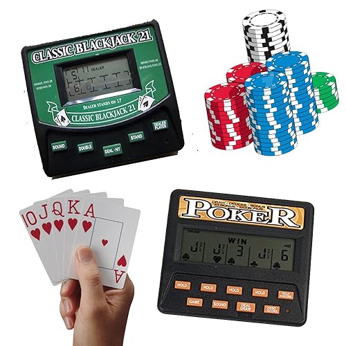 Classic Game Collection Traveling Portable classic Blackjack 21 cards &a; 5 in 1 Poker Electronic Handheld game