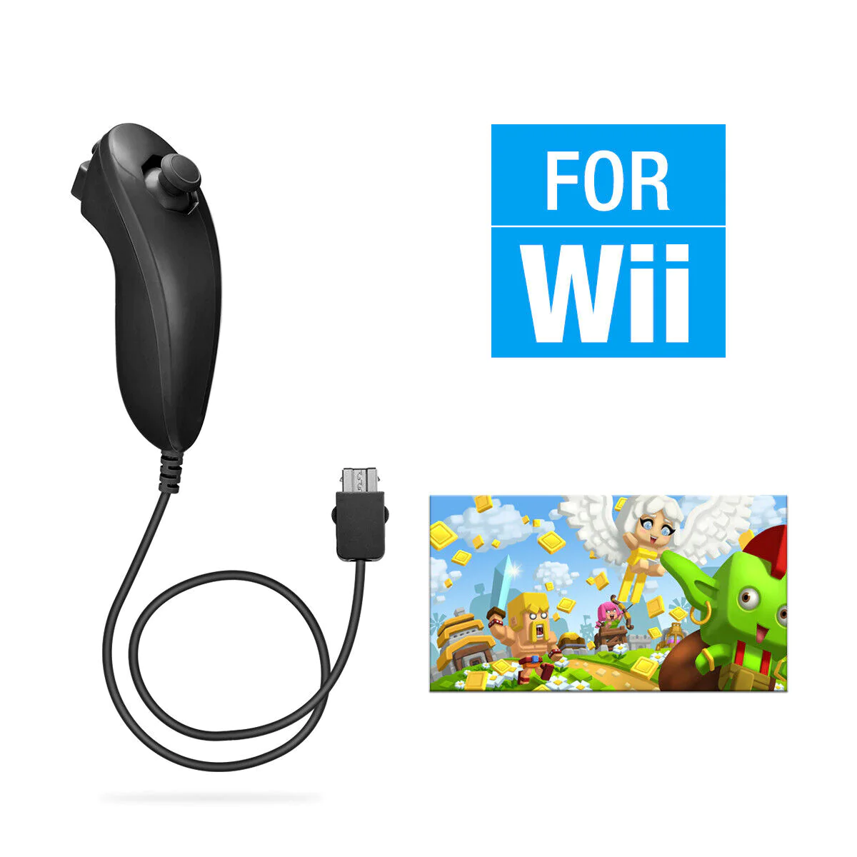 GCP Products Built In Motion Plus Remote Controller &a; Nunchuck For Nintendo Wii/Wii U W/ Case