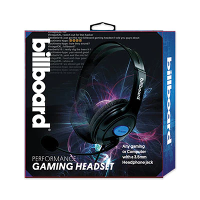 Billboard ESI CASES &a; ACCESSORIES BB2292 billboard® Gaming Binaural Over The Head Headset, Black BB2292
