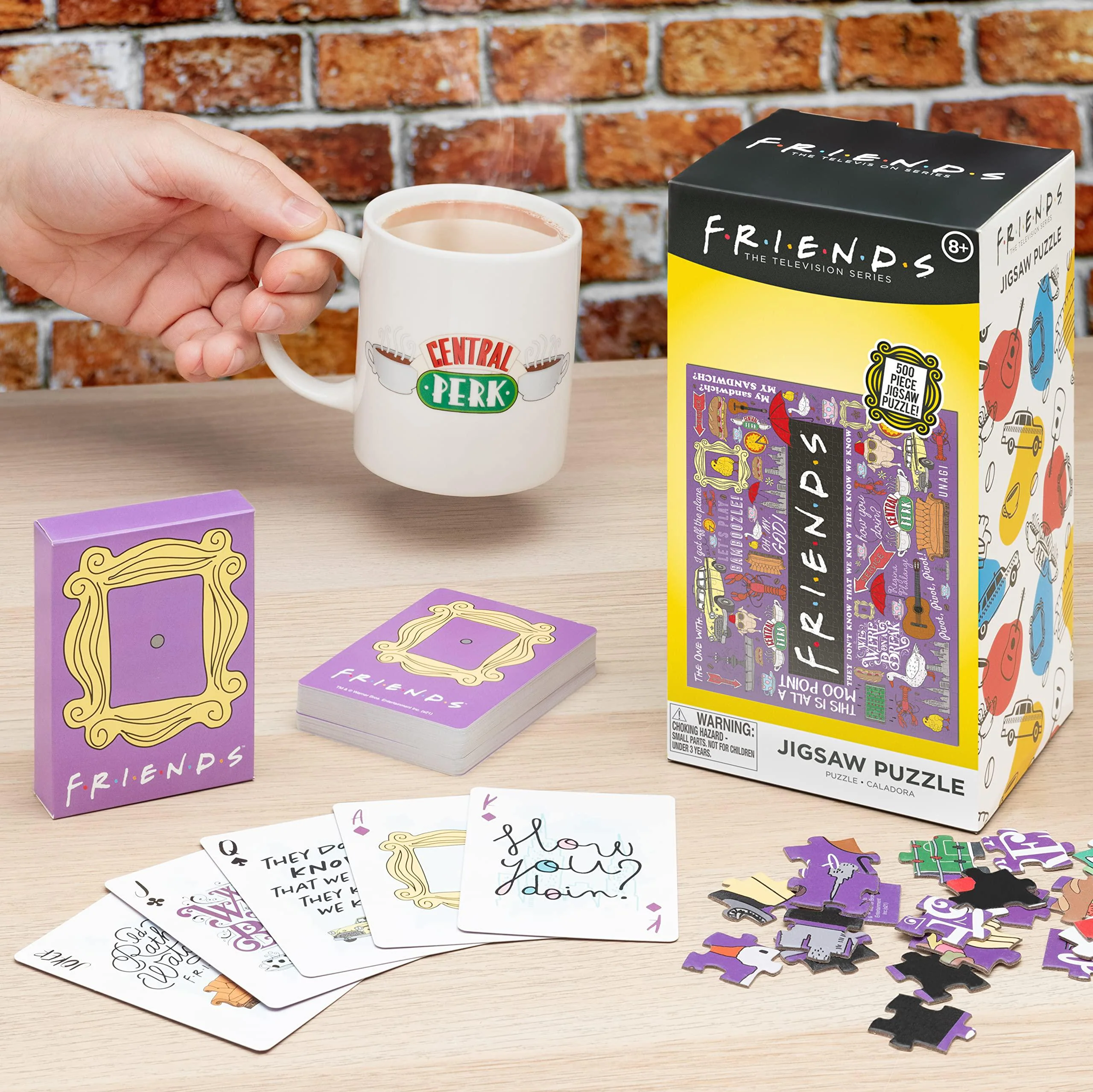 Paladone friends tv show games and mug gift set - playing cards, jigsaw puzzle, mug
