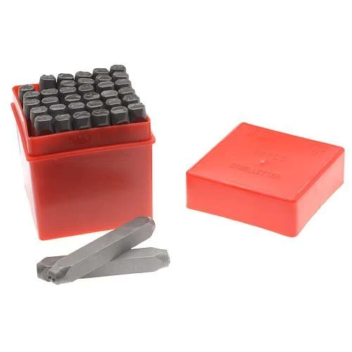 Euro Tool 36 Piece Letter &a; Number Punch Set For Stamping Metal Large 1/4 Inch 6mm (1 Set)