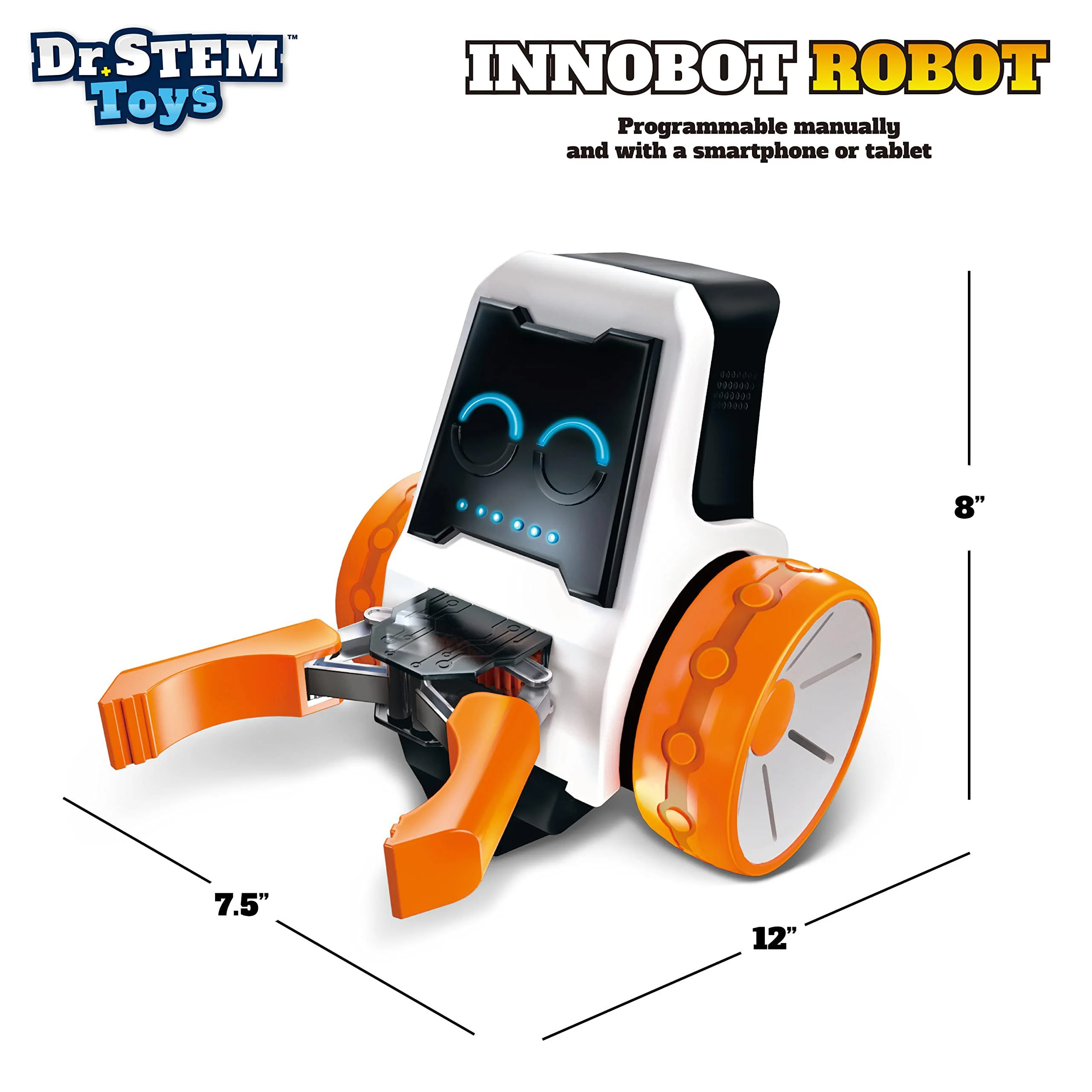 dr. stem toys innobot coding robot toy | robotics science kit for kids ages 8 &a; up | bluetooth enabled, easy to build &a; progr