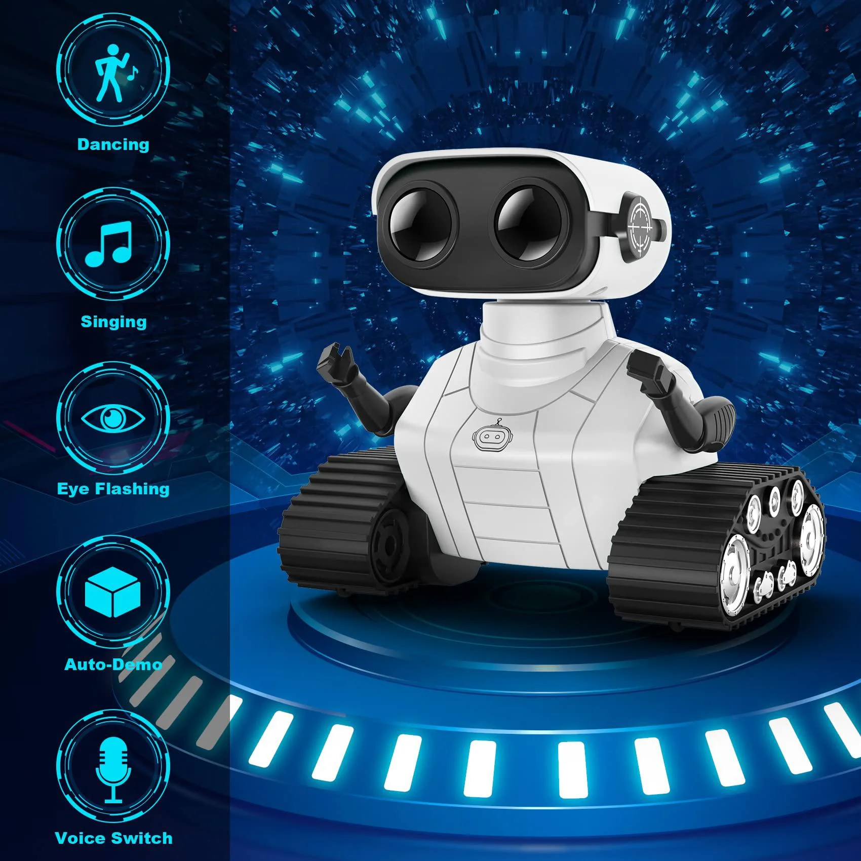 hamourd robot toys, rechargeable remote control robots kids toys, emo robot with auto-demonstration, flexible head &a; arms, da