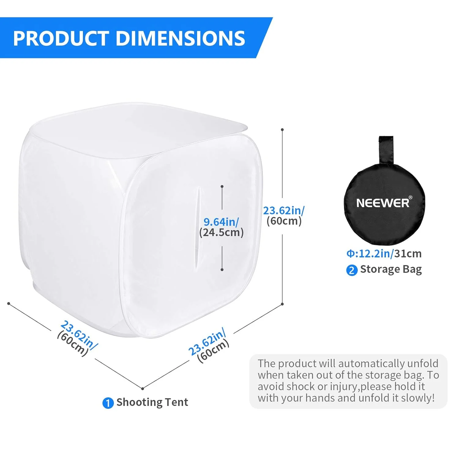Zell Electronics Zell 24X24 Inch/60X60 Cm Photo Studio Shooting Tent Light Cube Diffusion Soft Box Kit With 4 Colors Backdrops (Red Dark Blue …