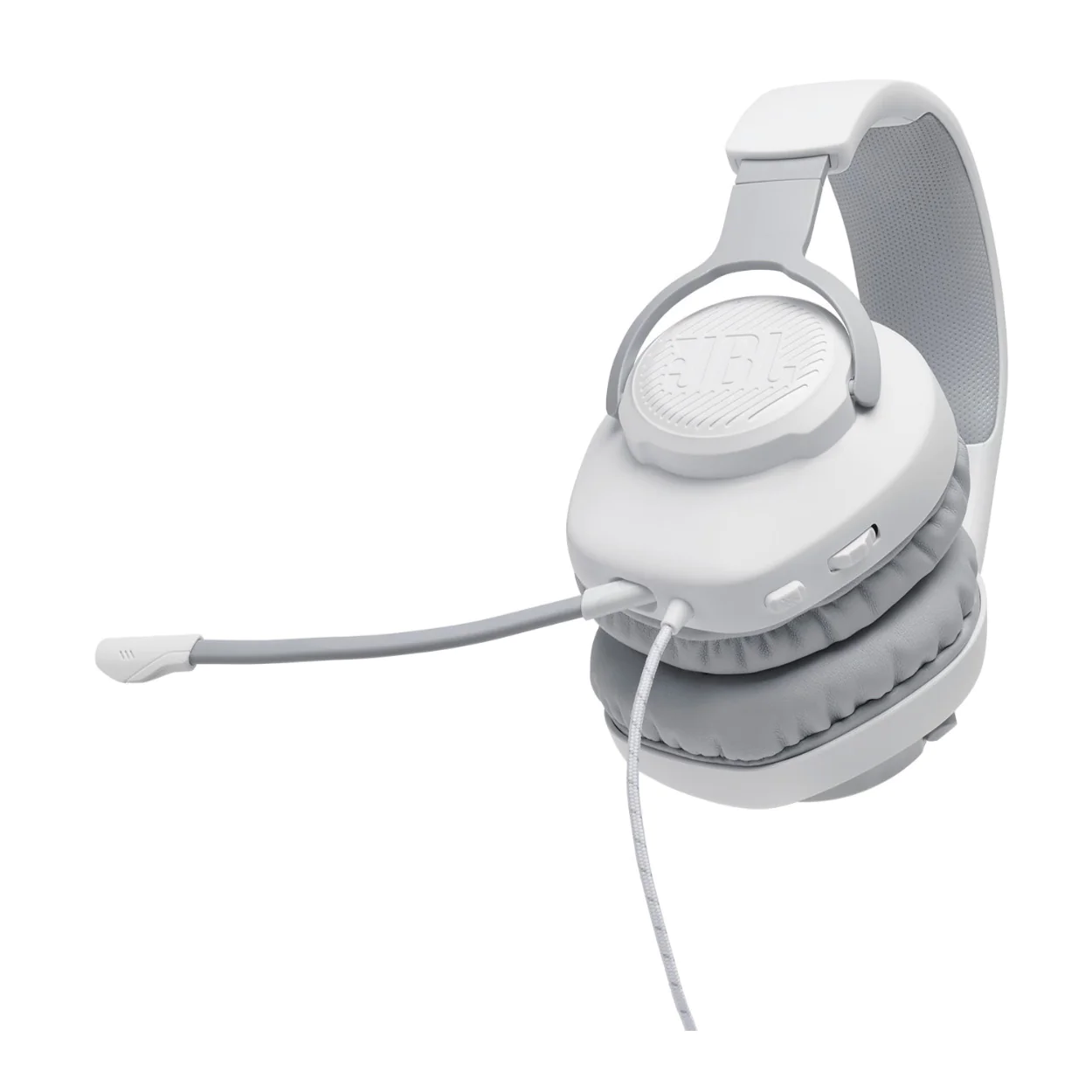 JBL Quantum 100 Wired Over-Ear Gaming Headset with a Detachable Mic (White)
