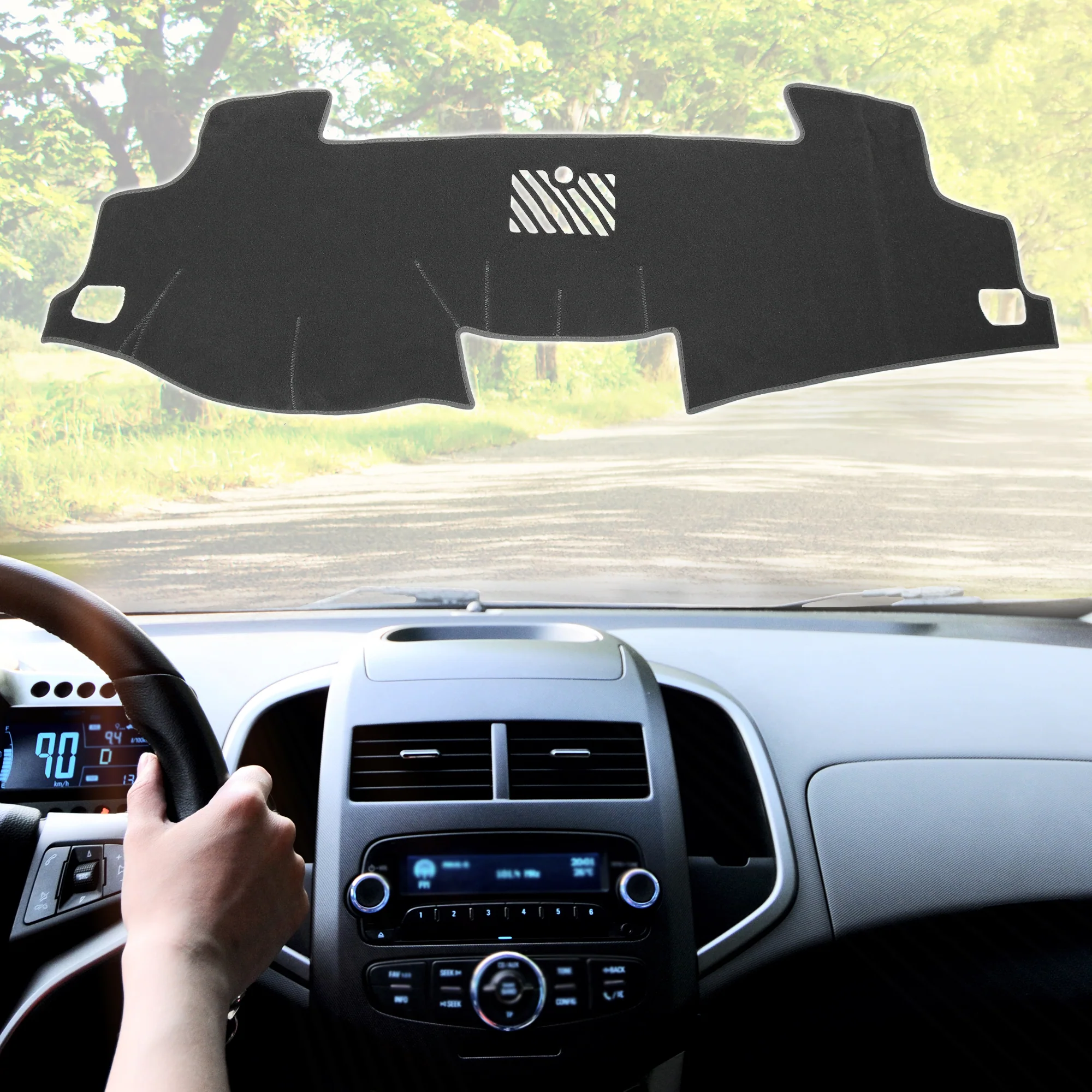 Unique Bargains Car Dashboard Cover Gray Polyester Non-slip Mat Protector Carpet Sun Proof for Toyota Camry 2012 2013 2014 2015 2016 2017