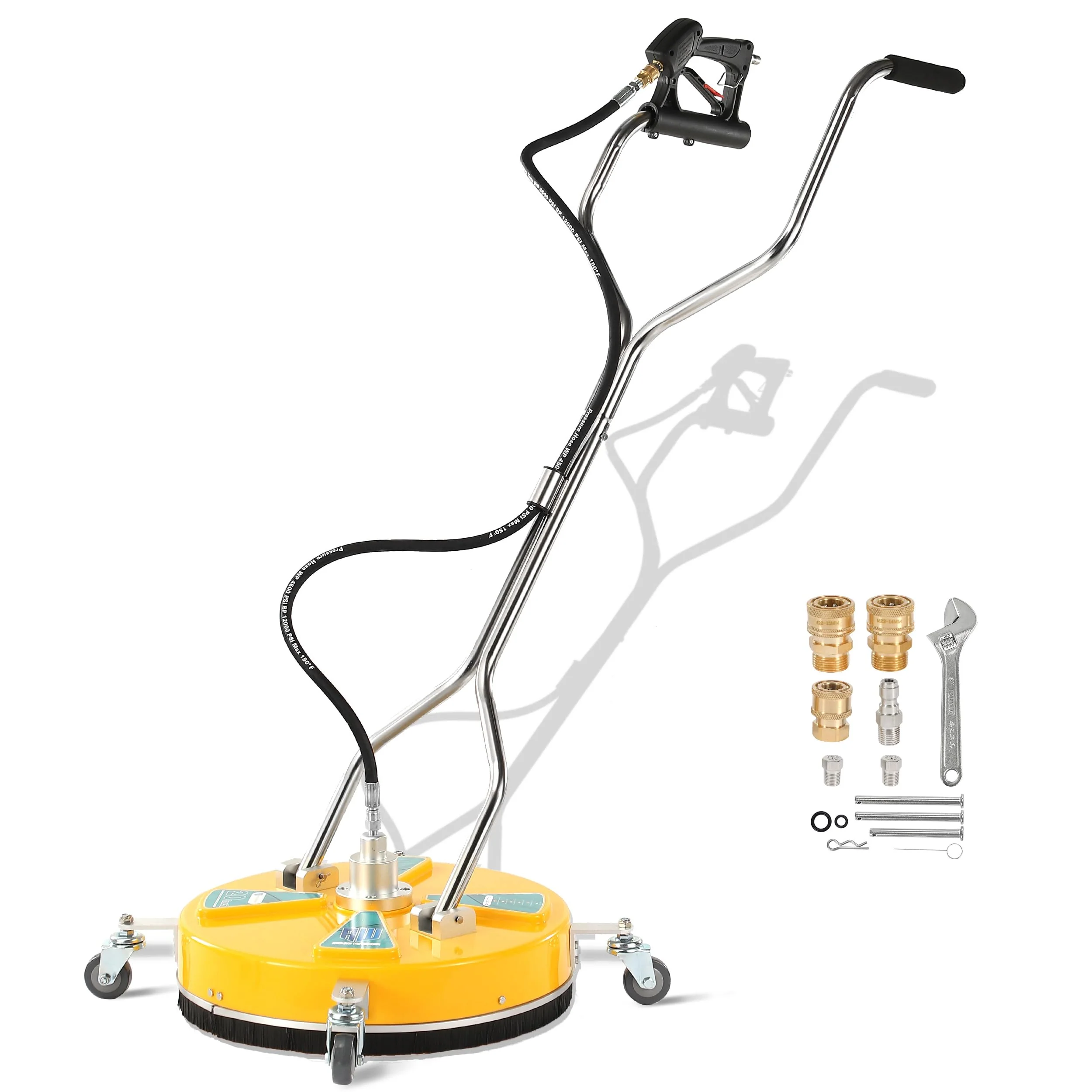 RIDGE WASHER 20&s;&s; Pressure Washer Surface Cleaner, Surface Cleaner Dual Handle, Power Washer Surface Cleaner with 4 Wheels for C