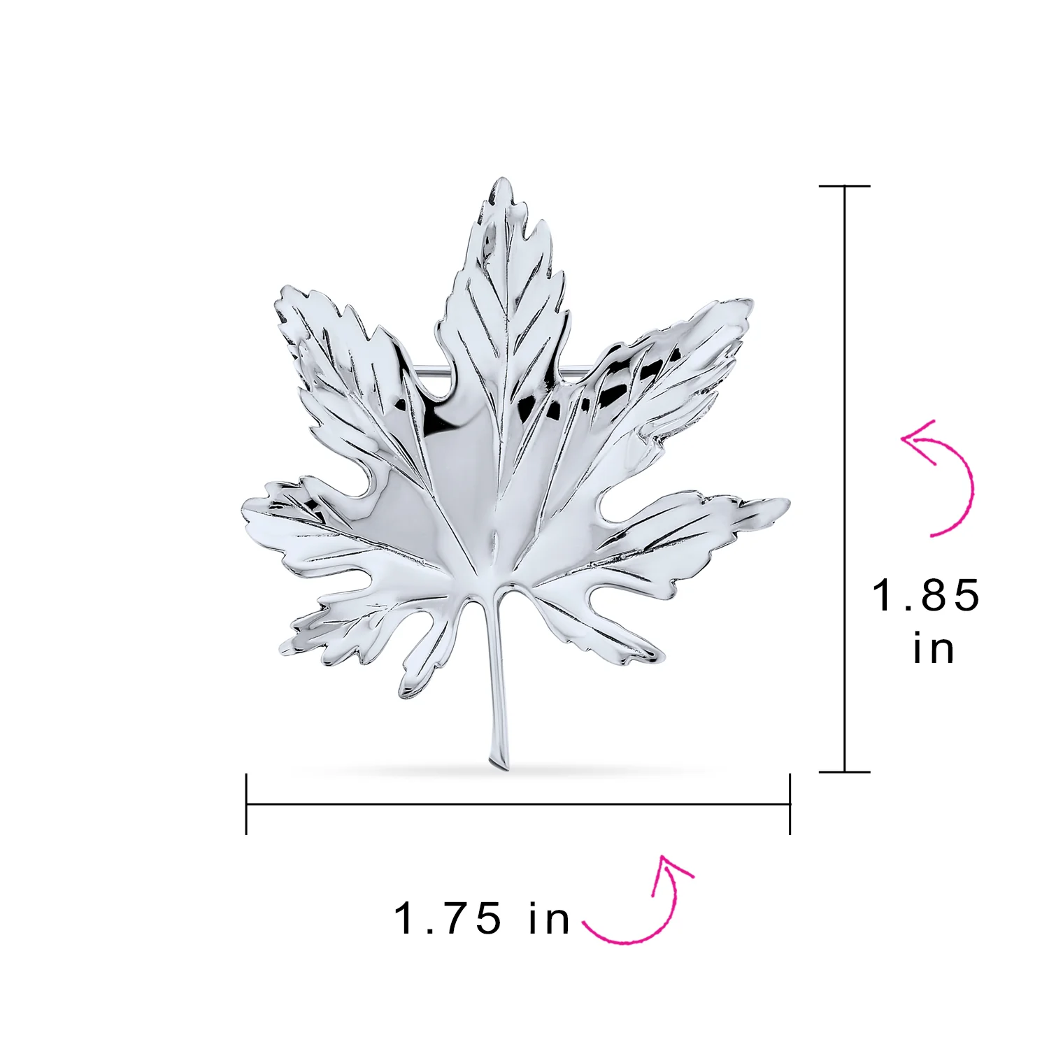 bling jewelry Western Jewelry Canada Maple Leaf Pin Brooch .925Sterling Silver