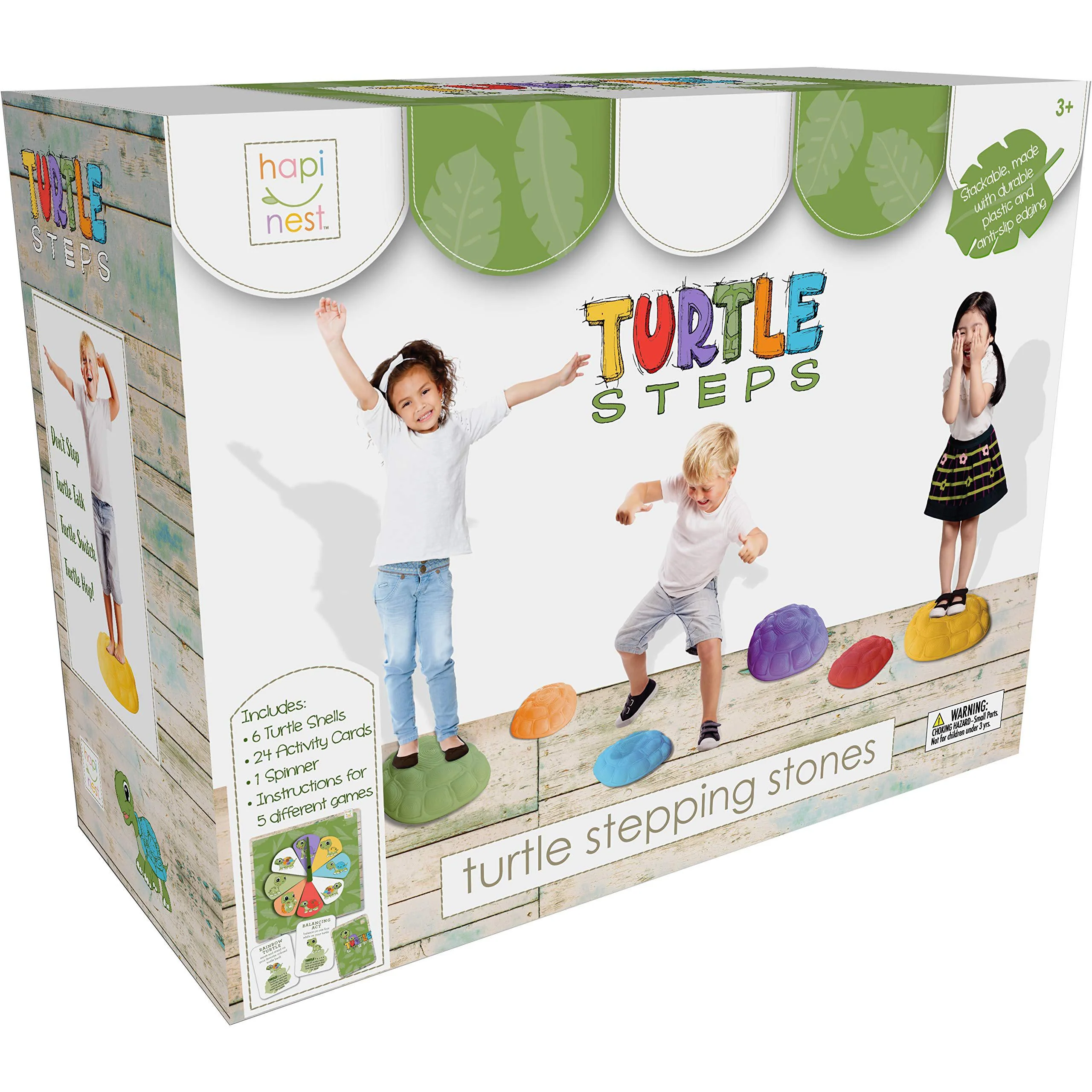 hapinest turtle steps balance stepping stones obstacle course coordination game for kids and family - indoor or outdoor senso