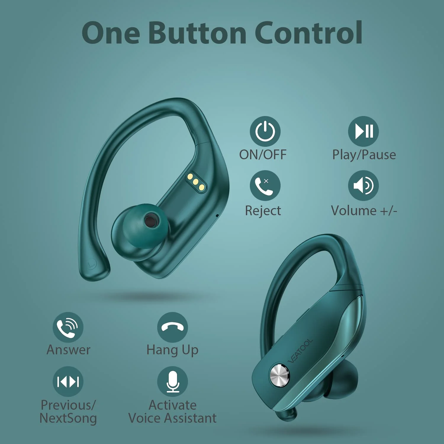 Zell Electronics Zell Wireless Earbuds Bluetooth Headphones 48Hrs Play Back Sport Earphones With Led Display Over-Ear Buds With Earhooks Built…
