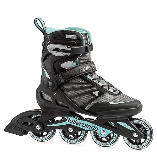 Rollerblade Zetrablade Women&s;s Adult Fitness Inline Skate, Black/Light Blue, US Women&s;s 10