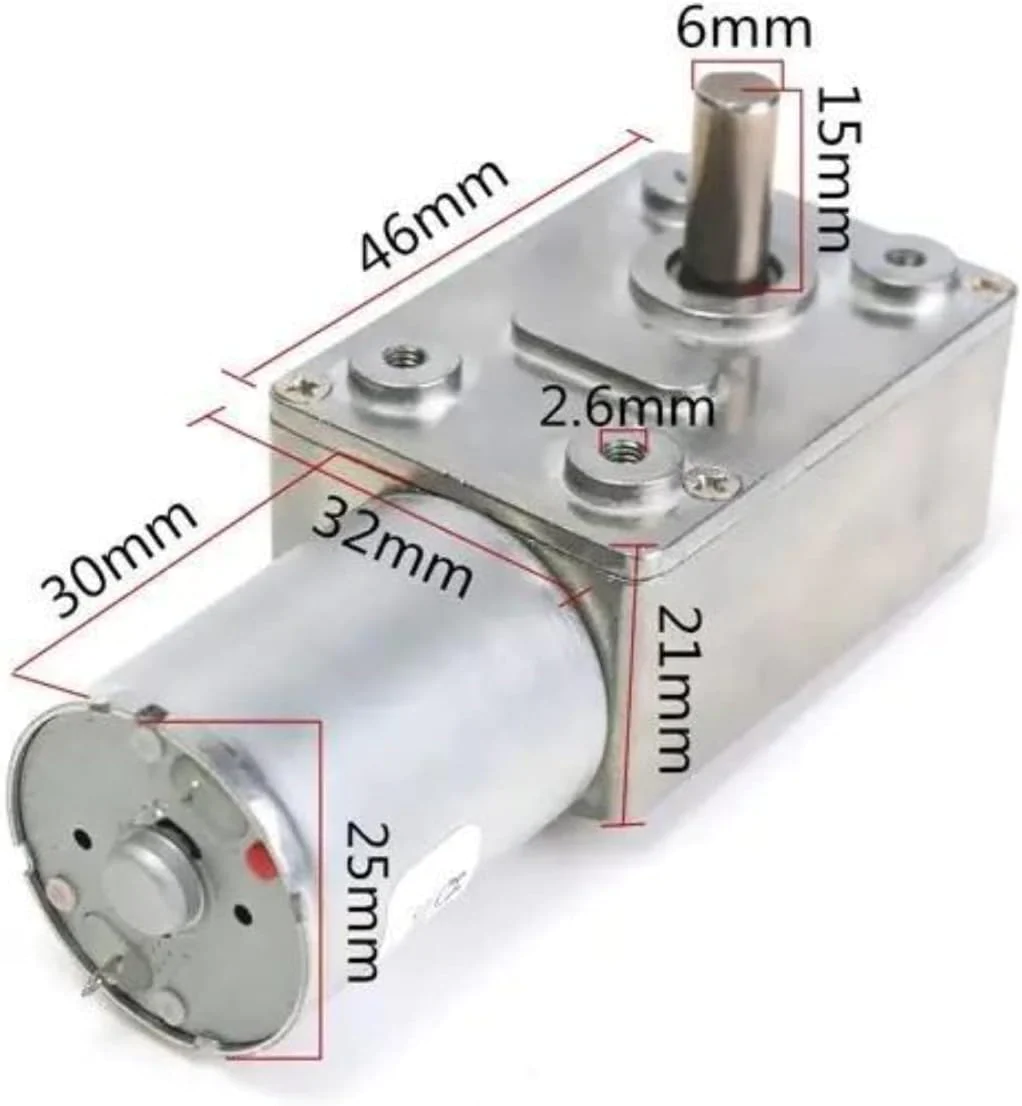 Yosoo DC 12V Geared Motor High Torque Turbo Electric Mini Engine Motor 2/3/10/30/100RPM (3 RPM)