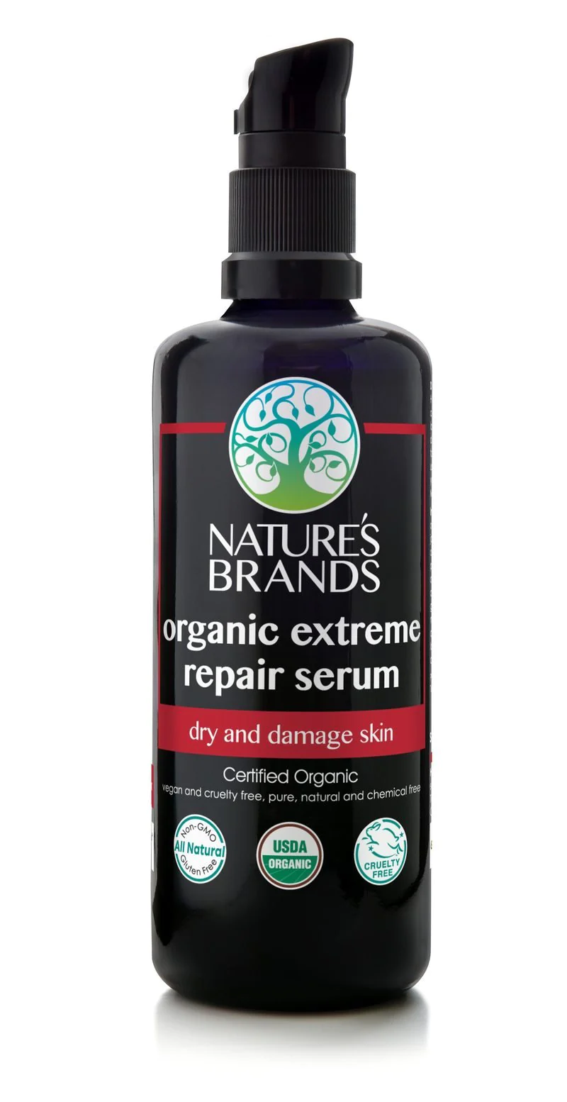 Natures Brands Herbal Choice Mari Organic Extreme Repair Serum, Dry and Damaged Skin; 3.4floz UV Glass