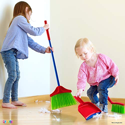 Play22 Kids Cleaning Set 4 Piece - Toy Cleaning Set Includes Broom, Mop, Brush, Dust Pan, - Toy Kitchen Toddler Cleaning Set is