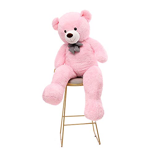 MorisMos Giant Teddy Bear Pink Stuffed Animals Plush Toy for Girlfriend Kids Christmas Valentines Day Birthday (Pink, 55 Inches)