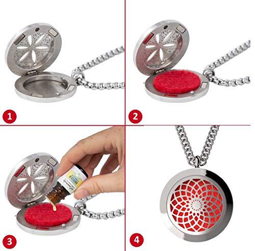 messentials sun essential oil diffuser necklace gift set - includes aromatherapy pendant, 24