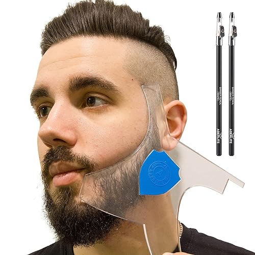Aberlite ClearShaper - Beard Shaper Kit w/Barber Pencils - Premium Shaping Tool - 100% Clear | Many Styles - The Ultimate Beard/