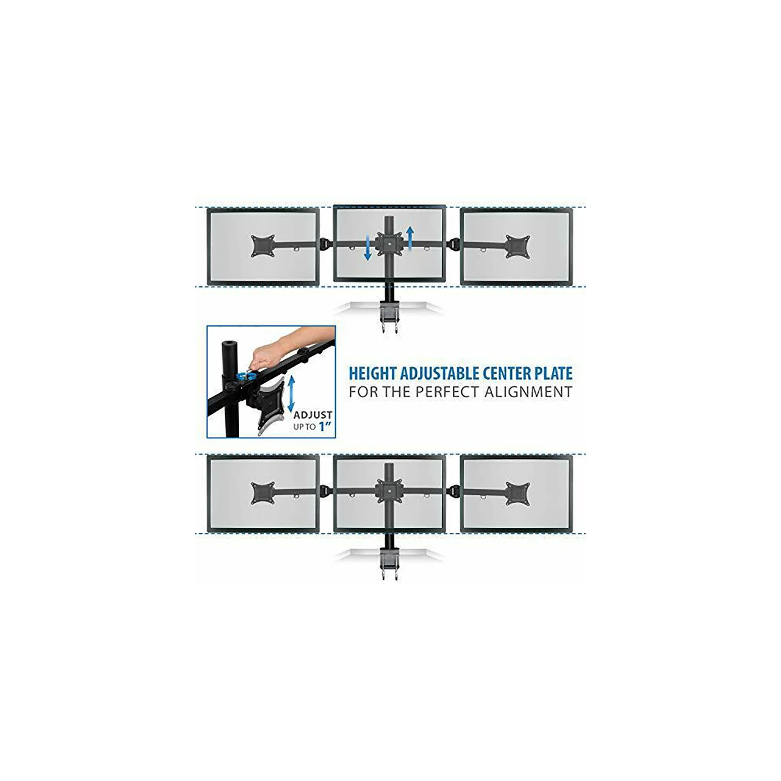Mount - It! MI - 753 Articulating Triple Arm Computer Monitor Desk Mount