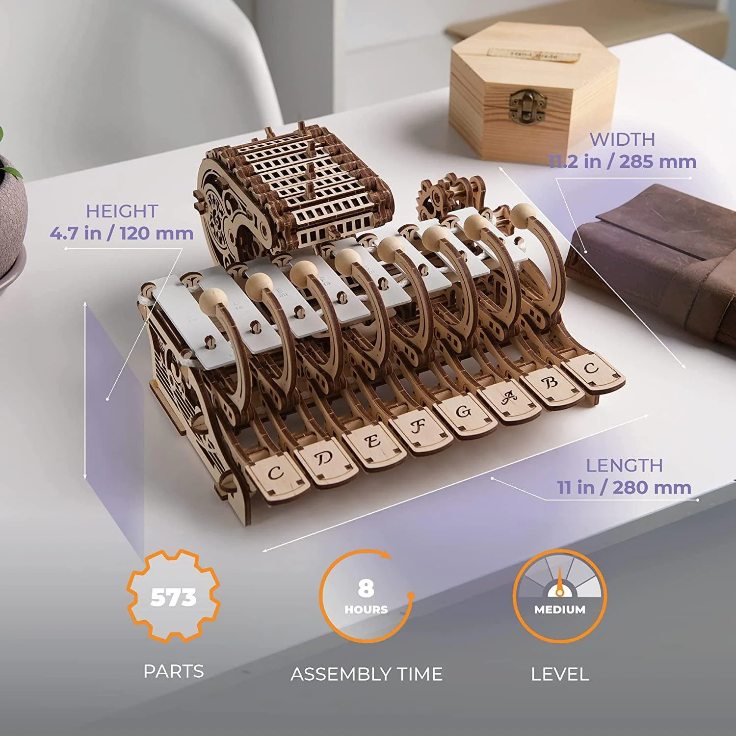 ugears mechanical celesta 3d mechanical wooden puzzle