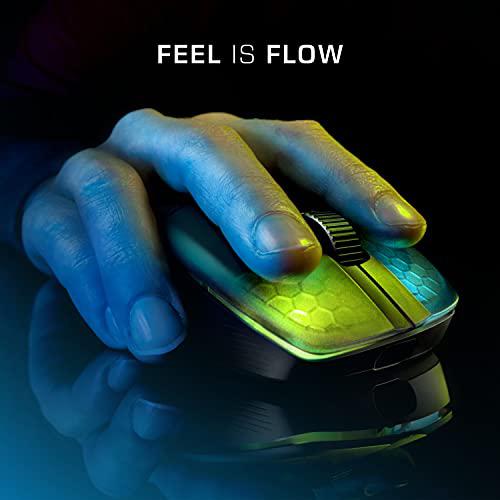 roccat kone pro air gaming pc wireless mouse, bluetooth ergonomic performance computer mouse with 19k dpi optical sensor, aim