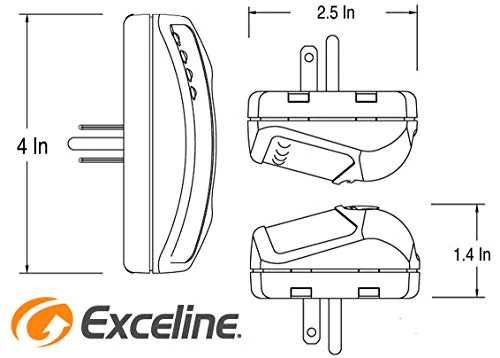 Exceline 3-Outlet Electronic Surge Protector for Tvs, Audio Equipment, Video Games, Computers, Printers