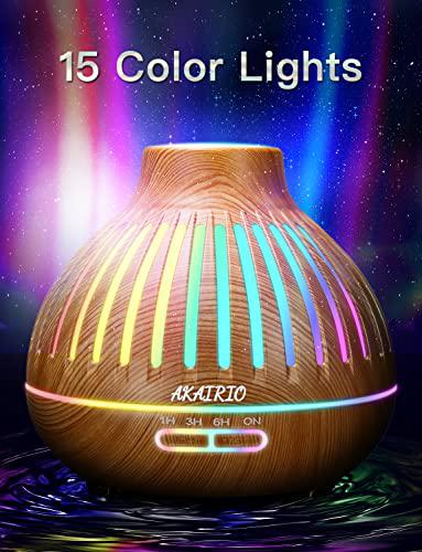 akairio 400ml essential oil diffuser with aromatherapy oils set for home office, essential oils cool mist humidifier diffuser for lar