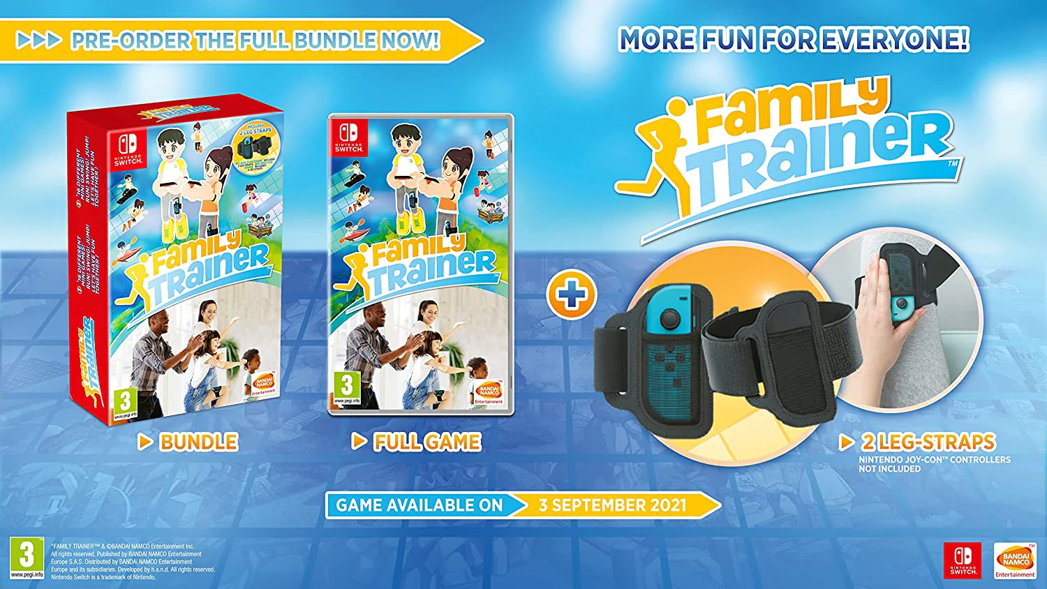 BANDAI NAMCO Entertainment Store Family Trainer - Includes Leg bands Nintendo Switch Brand New Sealed - EU