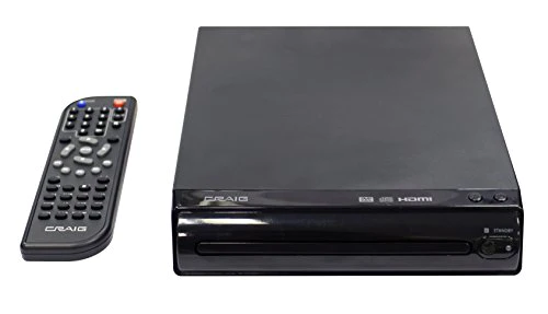 Craig Electronics CVD401A Compact HDMI DVD Player with Remote in Black | Compatible with DVD-R/DVD-RW/JPEG/CD-R/CD-R/CD | Progre
