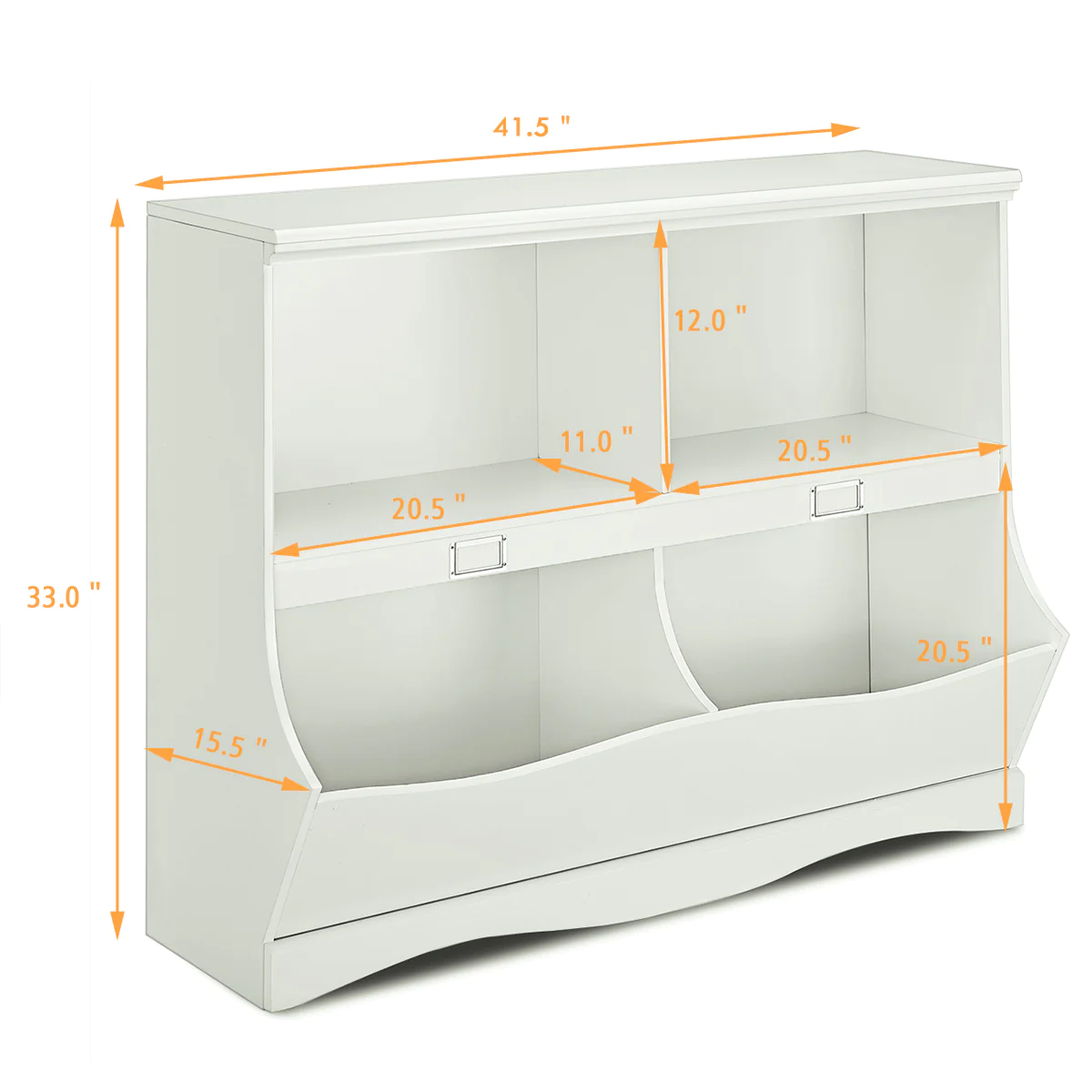 Costway Kids Storage Unit Bookshelf Bookcase Toy Organizer Bookshelf Bookcase White