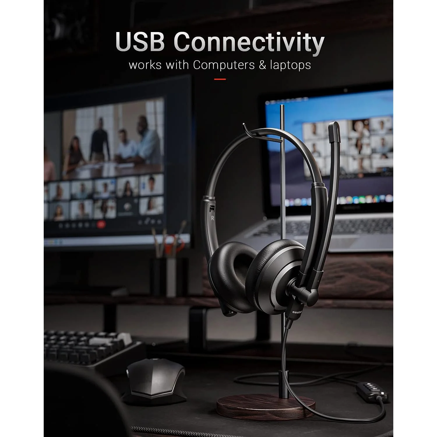 Zell Electronics Zell Usb Headset With Microphone For Pc Laptop - Headphones With Noise Cancelling Microphone For Computer,On-Ear Wired Office…