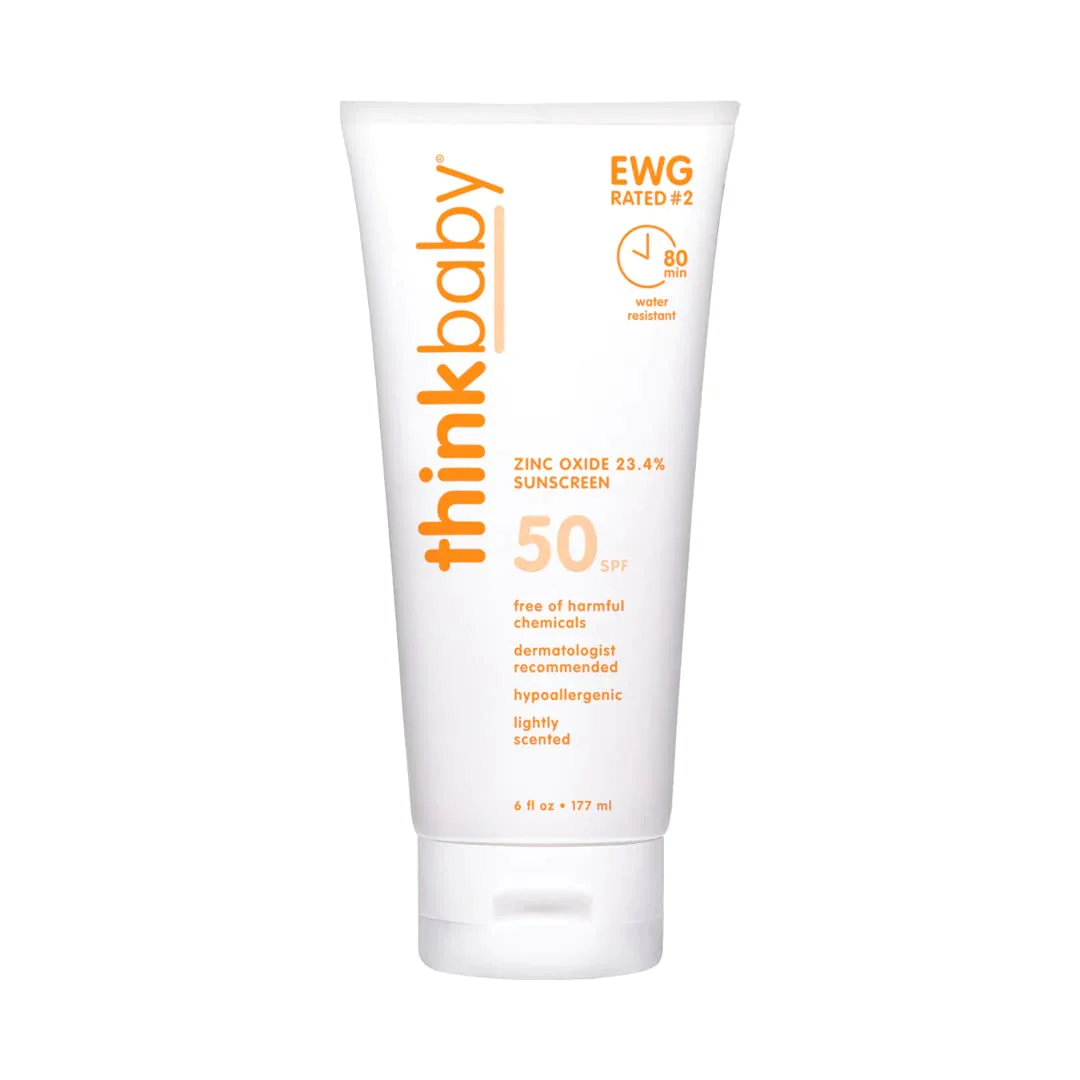 Thinkbaby SPF 50+ Baby Sunscreen - Safe, Natural Sunblock for Babies - Water Resistant Sun Cream - Broad Spectrum UVA/UVB Sun Pr
