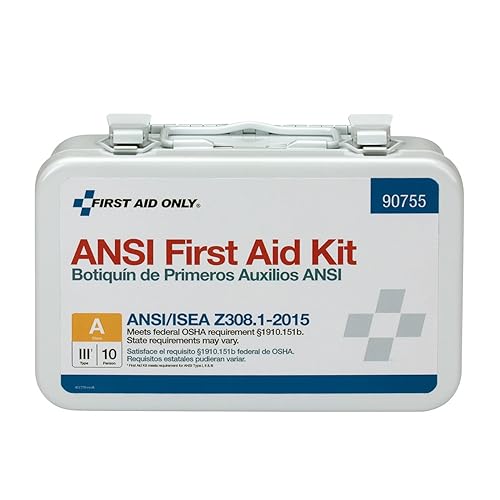 First Aid Only 90755 ANSI 2015 Compliant 10-Person Emergency First Aid Kit for Office, Home, and Worksites, 71 Pieces