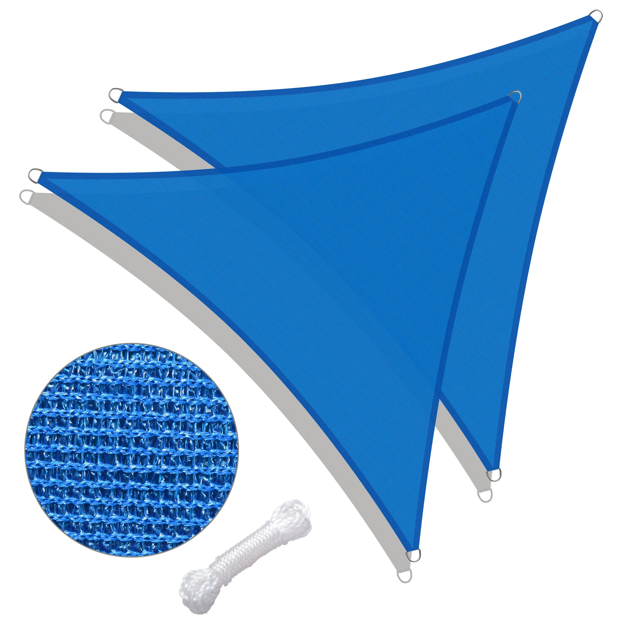 Yescom 2 Pack 5 Ft 97% UV Block HDPE Triangle Sun Shade Sail Canopy Outdoor Pool Yard