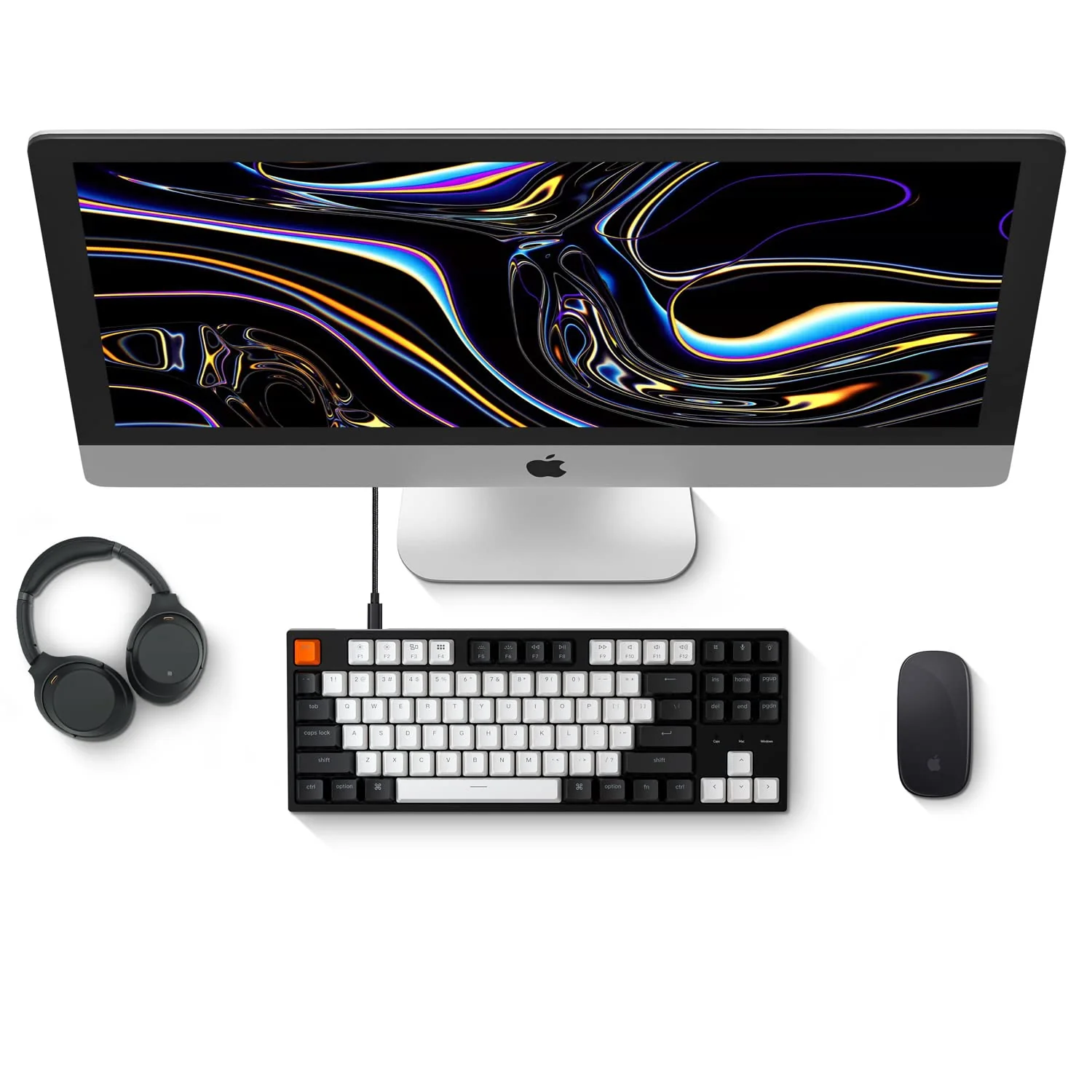 Zell Electronics Zell C1 87 Keys Wired Mechanical Keyboard For Mac Windows, 80% Layout Tenkeyless Gateron G Pro Red Switch White Led Backlit D…