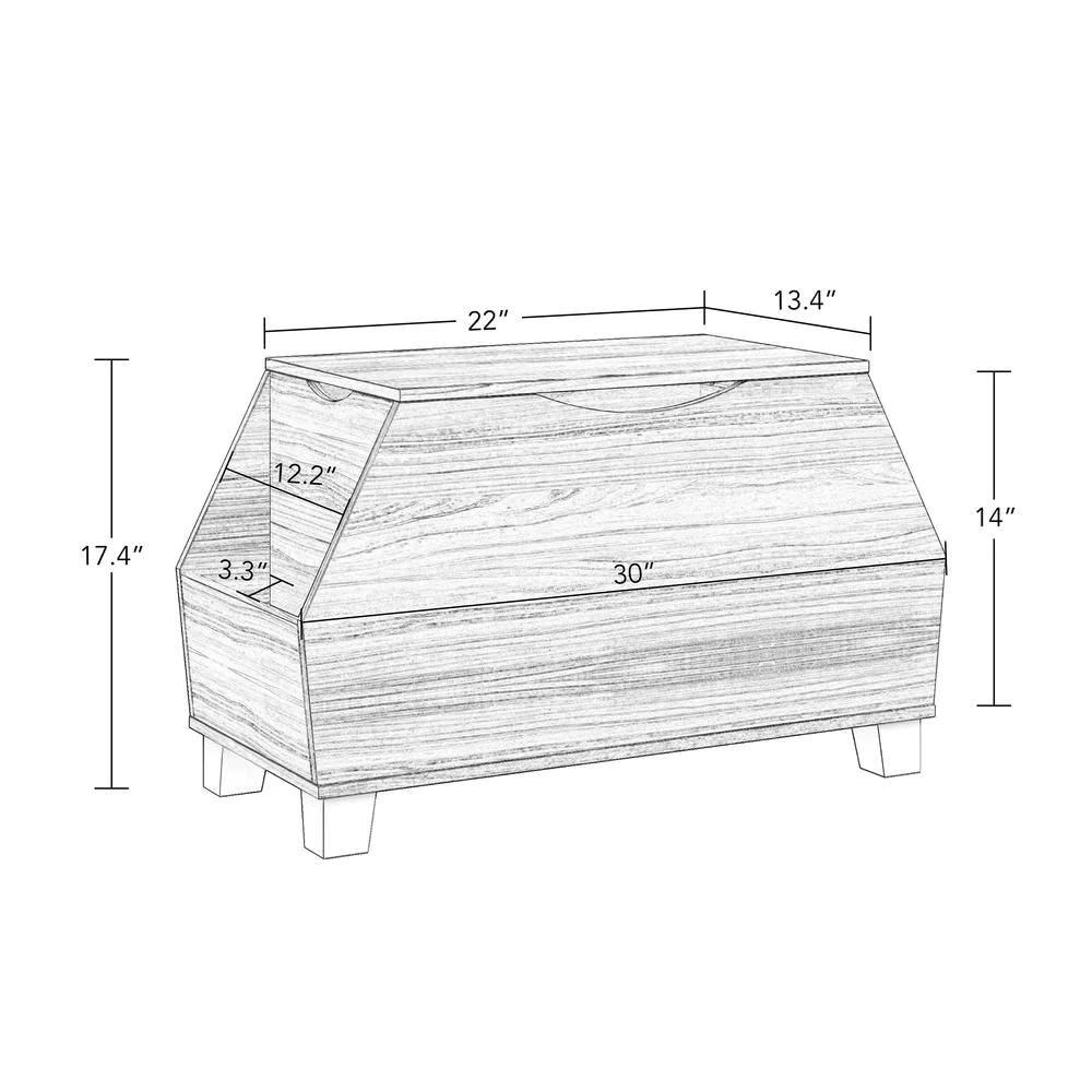 RiverRidge Home Kids Catch-All Toy Storage Box – Light Woodgrain